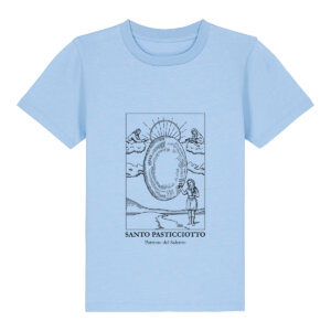 T-shirt Azzurra Bambino Santo Pasticciotto Disegno Fronte