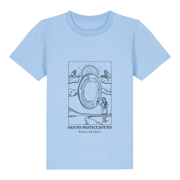 T-shirt Azzurra Bambino Santo Pasticciotto Disegno Fronte