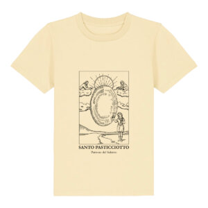 T-shirt Giallo Sporco Bambino Santo Pasticciotto Disegno Fronte