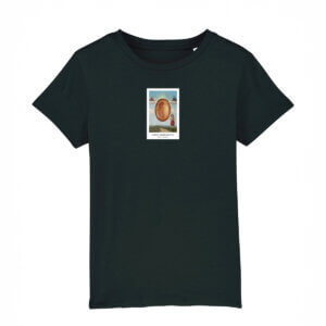 T-shirt Nera Bambino Santo Pasticciotto Santino Fronte