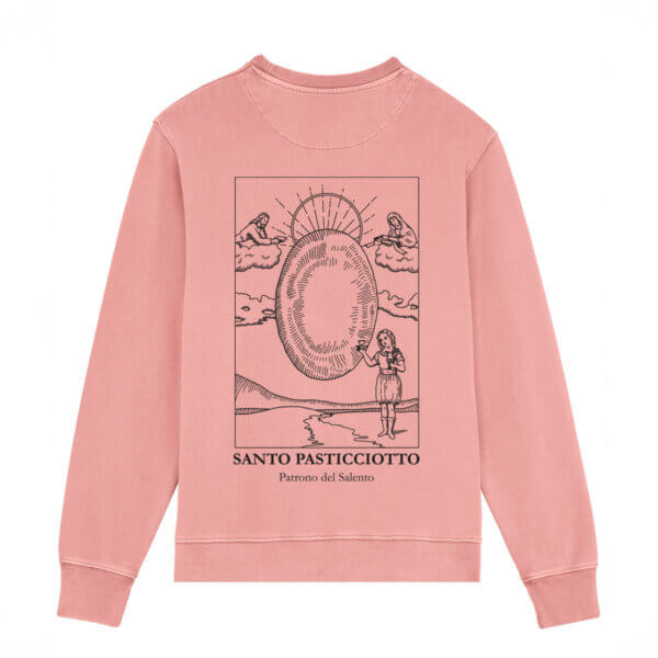 Felpa Rosa Santo Pasticciotto Disegno Back