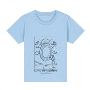 T-shirt Azzurra Neonato Santo Pasticciotto Disegno Fronte