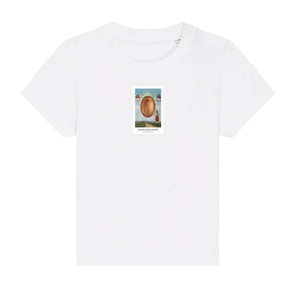 T-shirt Bianca Neonato Santo Pasticciotto Santino Fronte