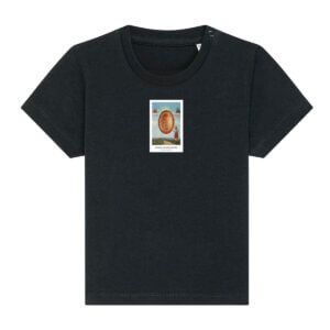 T-shirt Nera Neonato Santo Pasticciotto Santino Fronte