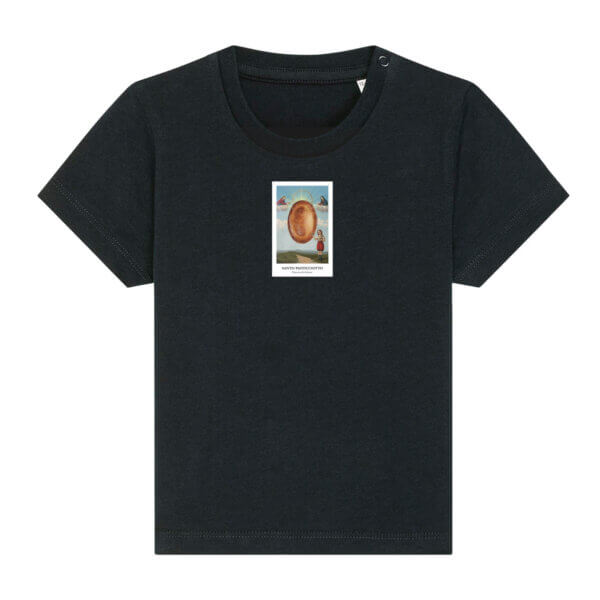 T-shirt Nera Neonato Santo Pasticciotto Santino Fronte