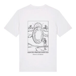 T-shirt Bianca Santo Pasticciotto Disegno Back