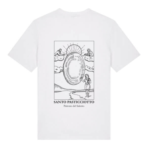 T-shirt Bianca Santo Pasticciotto Disegno Back