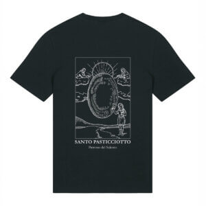 T-shirt Nera Santo Pasticciotto Disegno Back